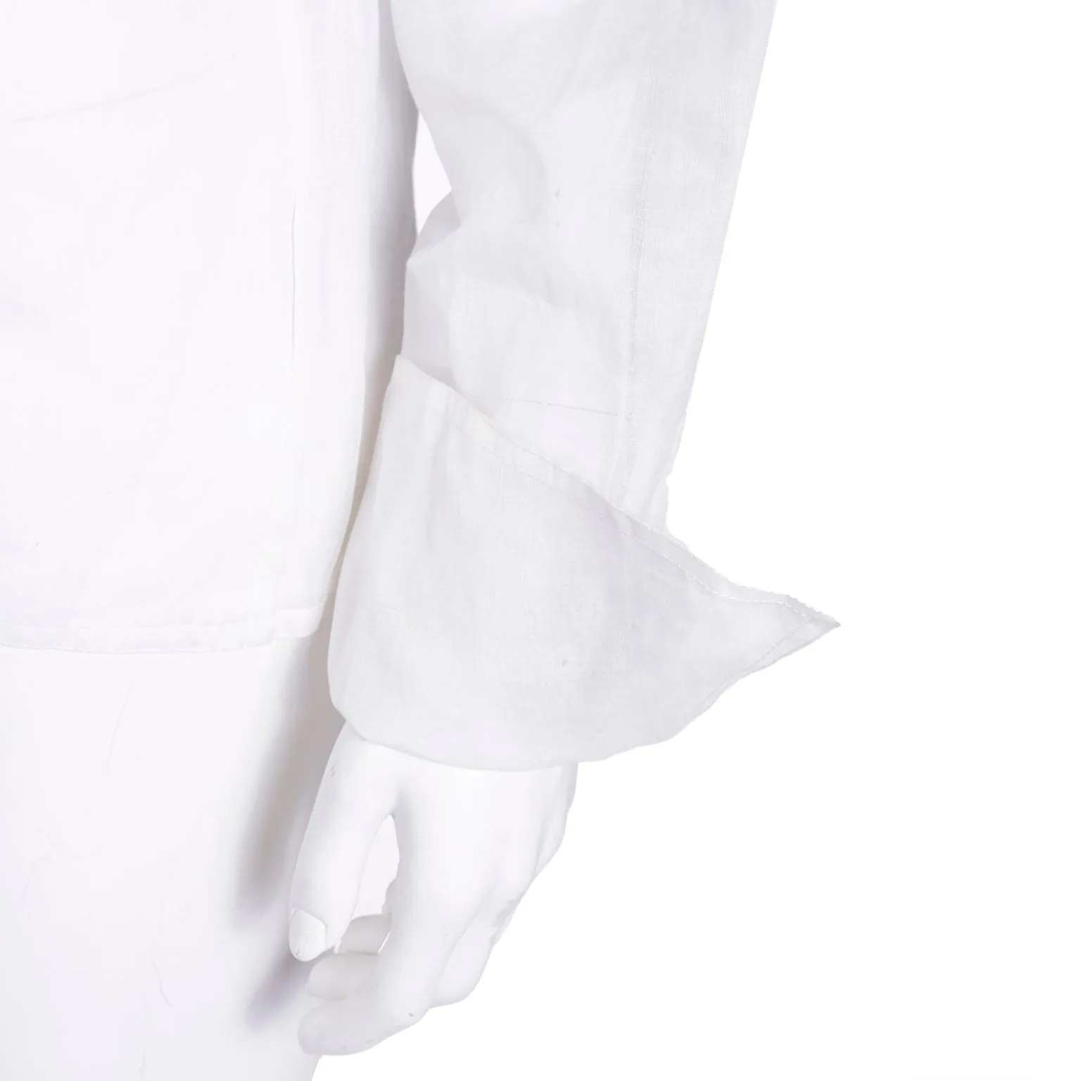1990s Isaac Mizrahi White Organza Cotton Blouse