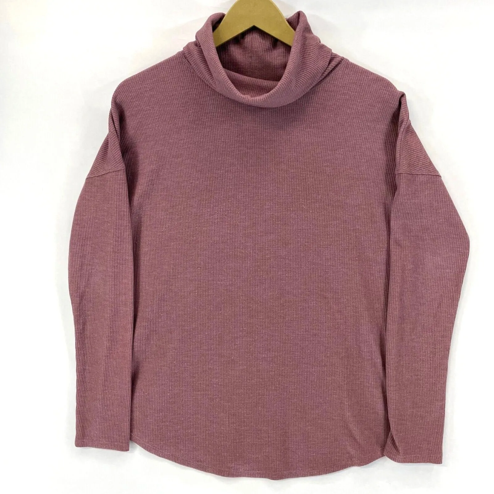 A New Day Women's Light Sweater Ribbed Turtleneck Relaxed Stretch Pink Size S