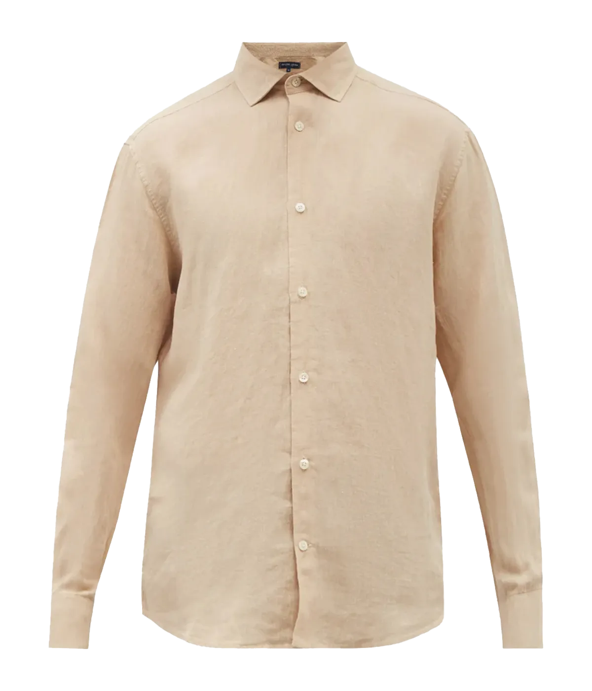 Antonio Linen Long Sleeve Shirt in Sand Dune