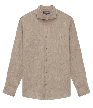 Antonio Linen Shirt in Truffle