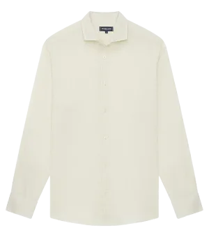 Antonio Linen Shirt in Yellow Haze