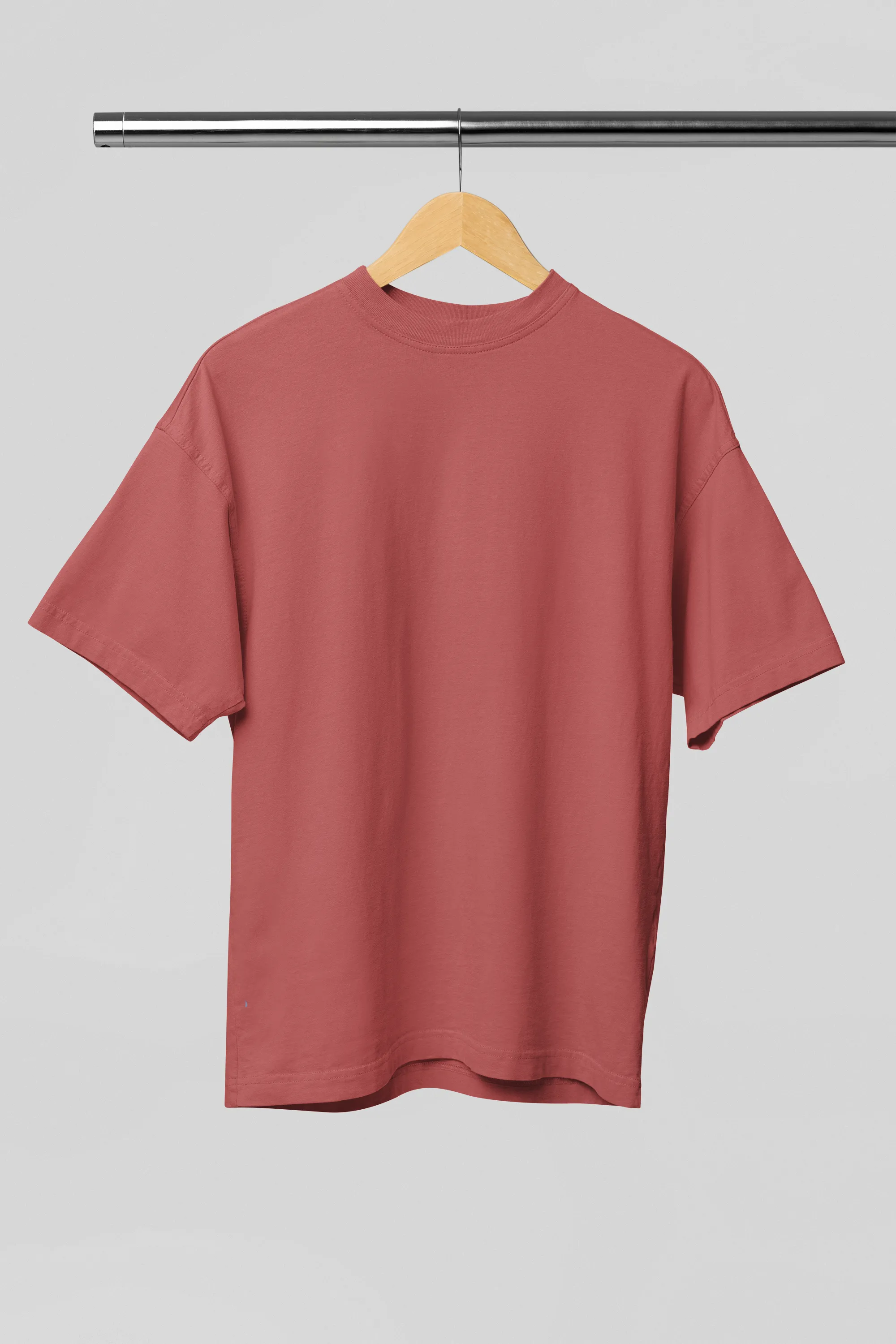 Basic Oversized T-shirts for Women: Coral Red