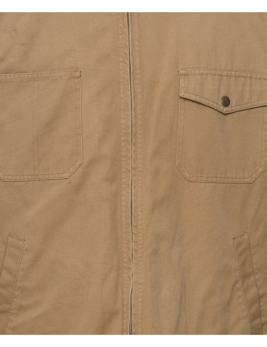 Beige Classic Zip-Front Jacket - XL