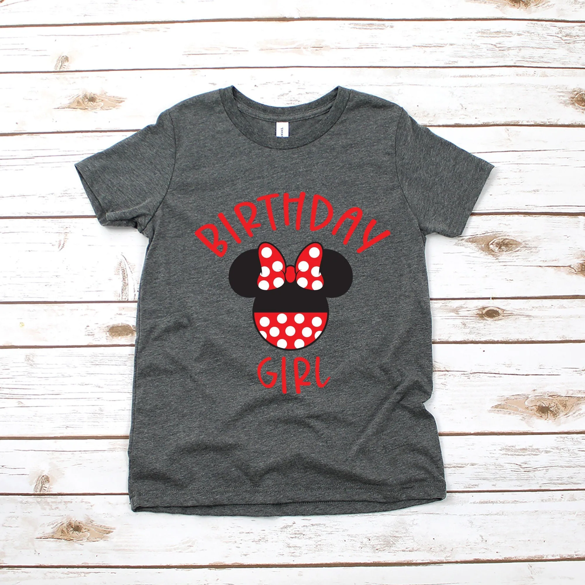 Birthday Girl Minnie Mouse Disney T Shirt - Minnie Birthday Party - Custom Name and Age