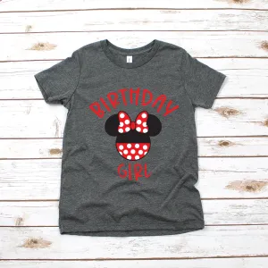 Birthday Girl Minnie Mouse Disney T Shirt - Minnie Birthday Party - Custom Name and Age