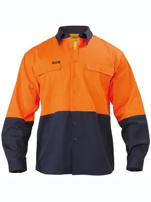 Bisley Hi Vis 2 Tone Long Sleeve Drill Shirt BS6267