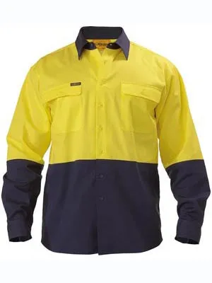 Bisley Hi Vis 2 Tone Long Sleeve Drill Shirt BS6267