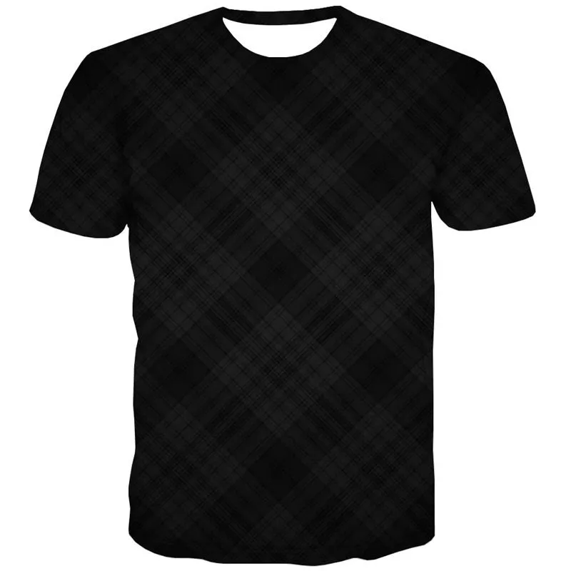 Black checkered texture tshirt special texture Casual shirt 3D different Cool art costume man