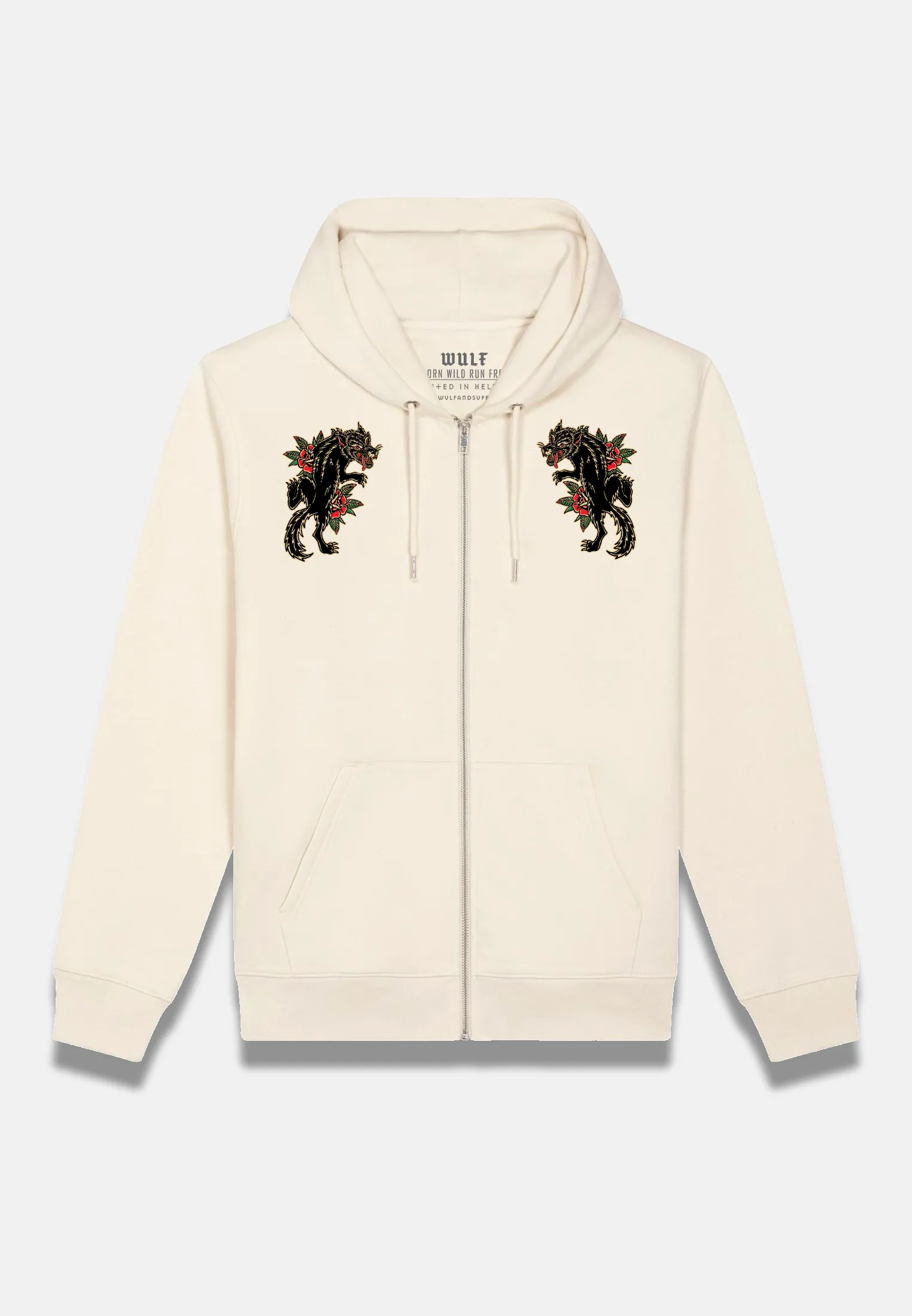 Black Rose Wulf Hoodie Cream