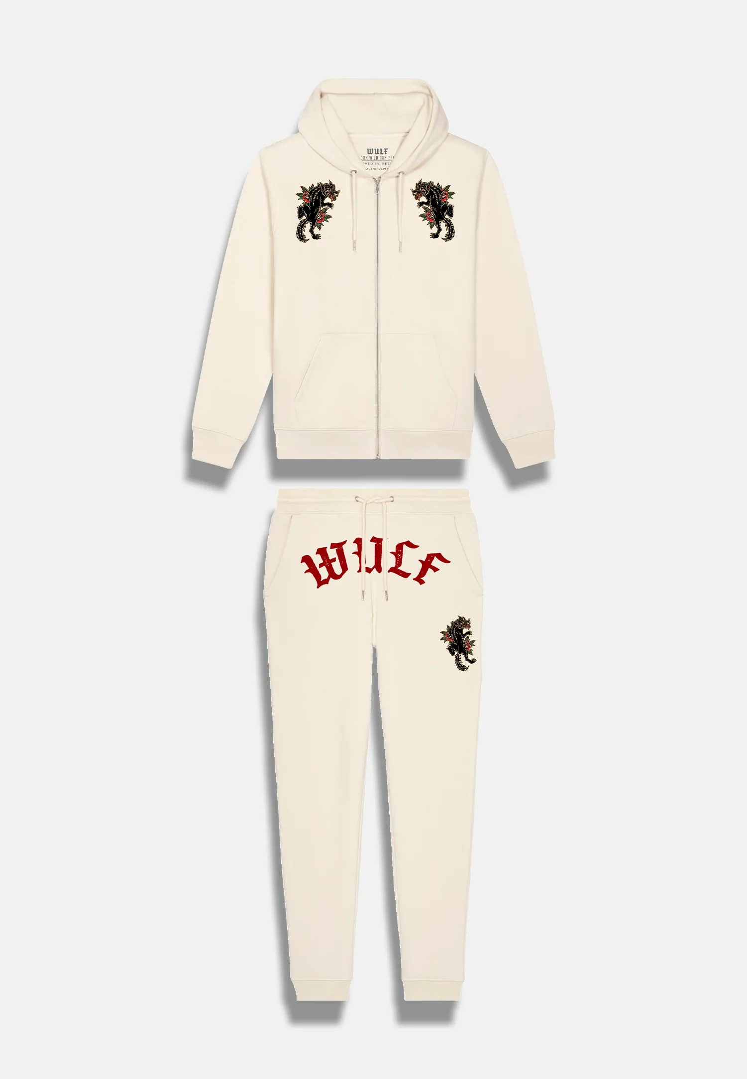 Black Rose Wulf Hoodie Cream