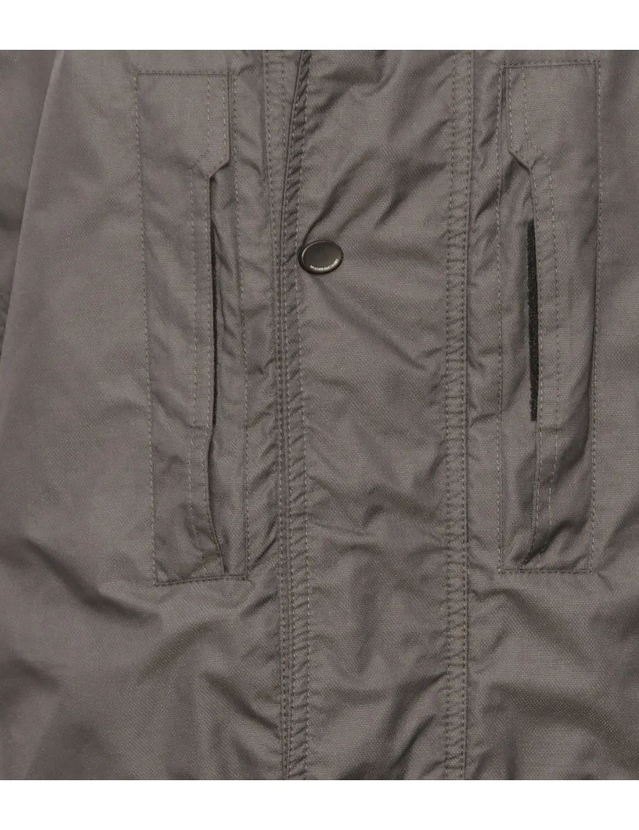 Black Zip-Front Classic Mountaineering Jacket - L