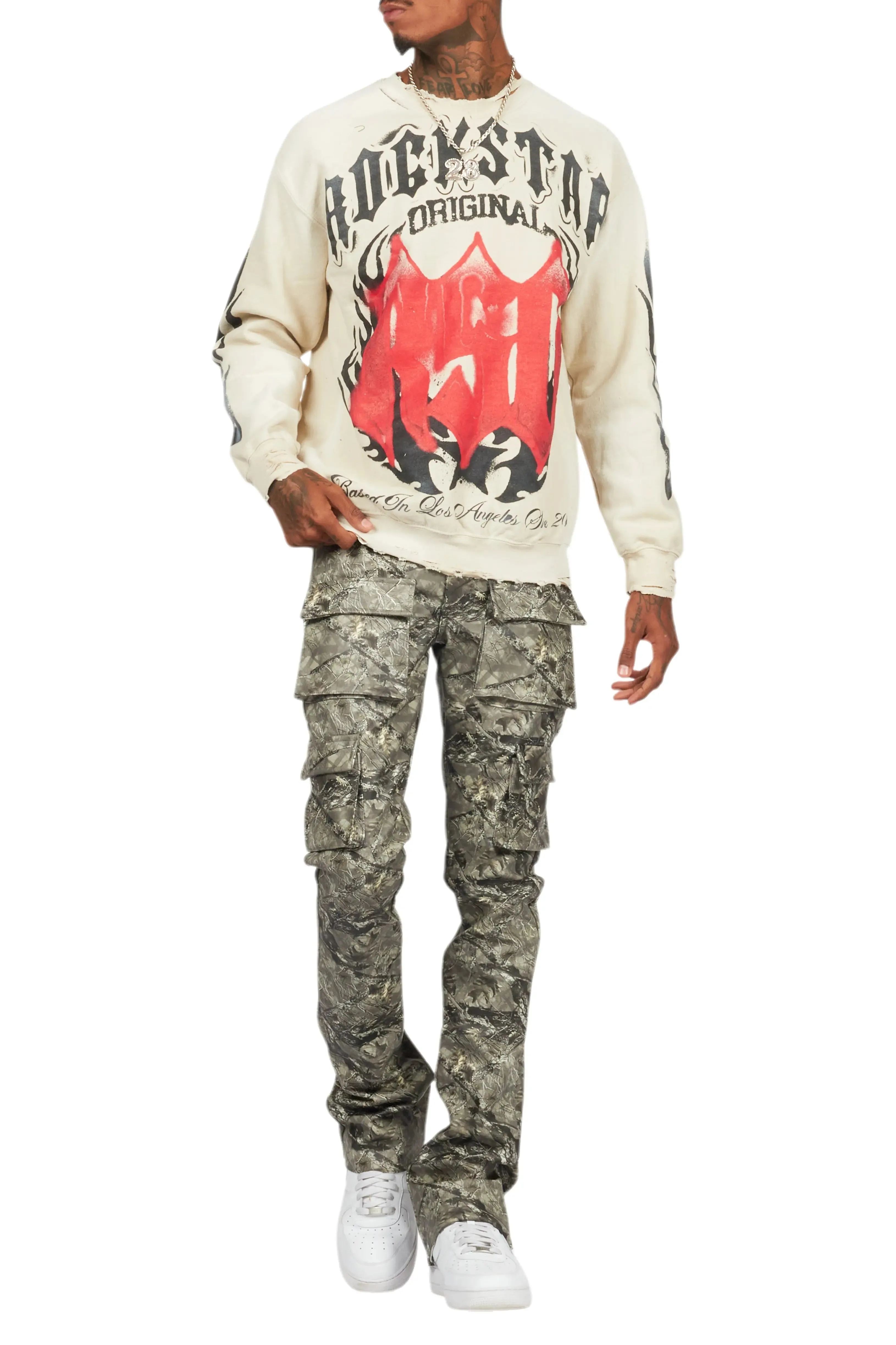 Boaz Beige Graphic Crewneck