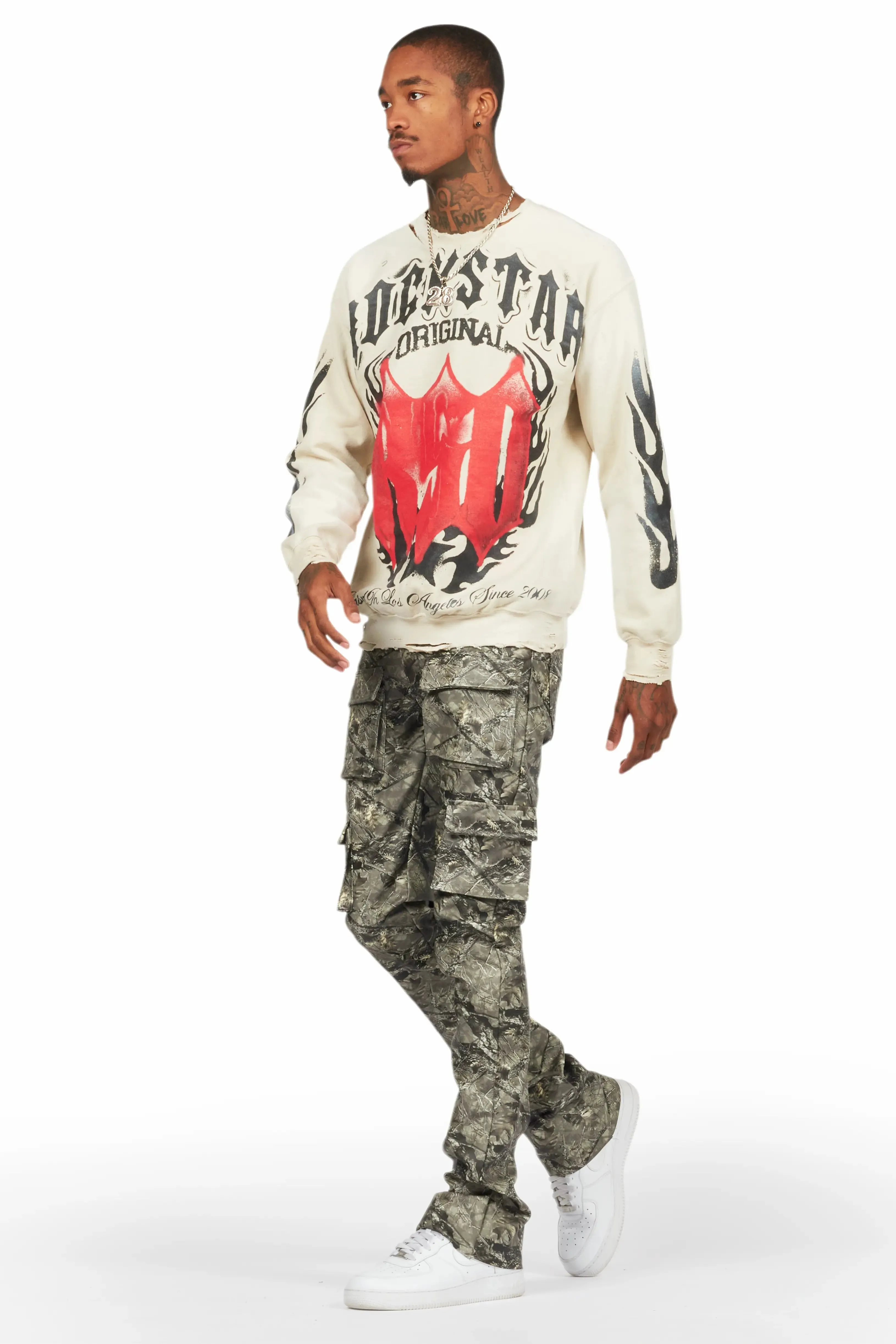 Boaz Beige Graphic Crewneck