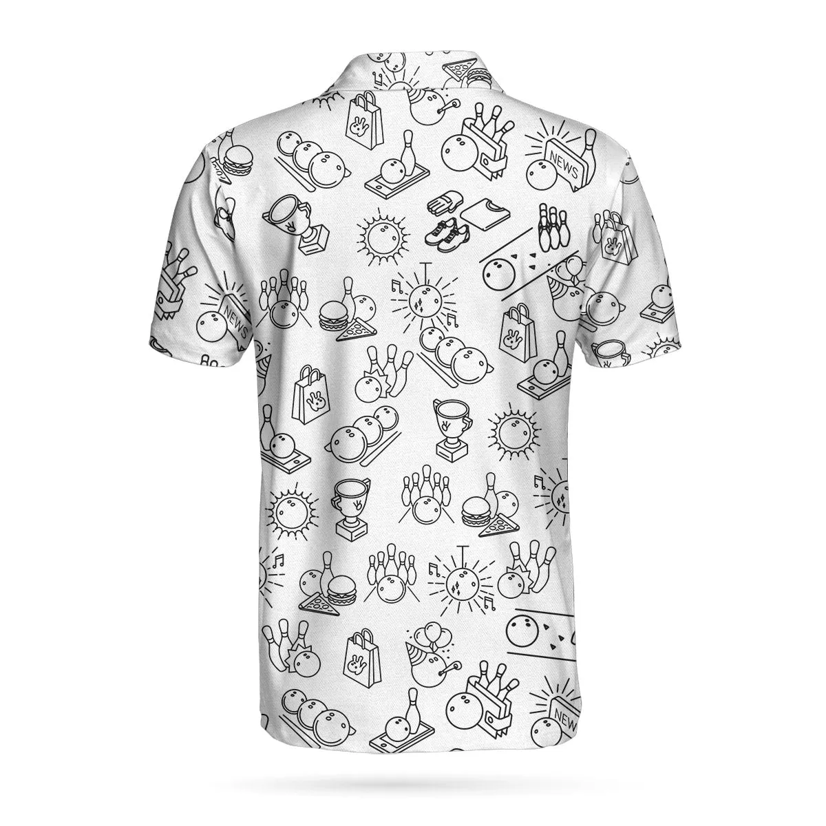 Bowling Men Polo Shirt - Clip Art Bowling Polo Shirt, Best Bowling Shirt For Men - Perfect Gift For Friend, Family, Bowling Lovers