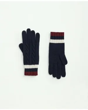 Brooks Brothers Men's Merino Wool Tennis Gloves Navy