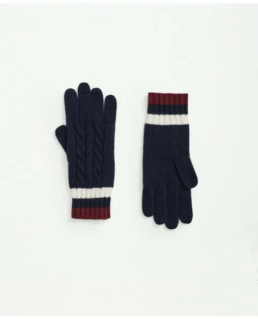 Brooks Brothers Men's Merino Wool Tennis Gloves Navy