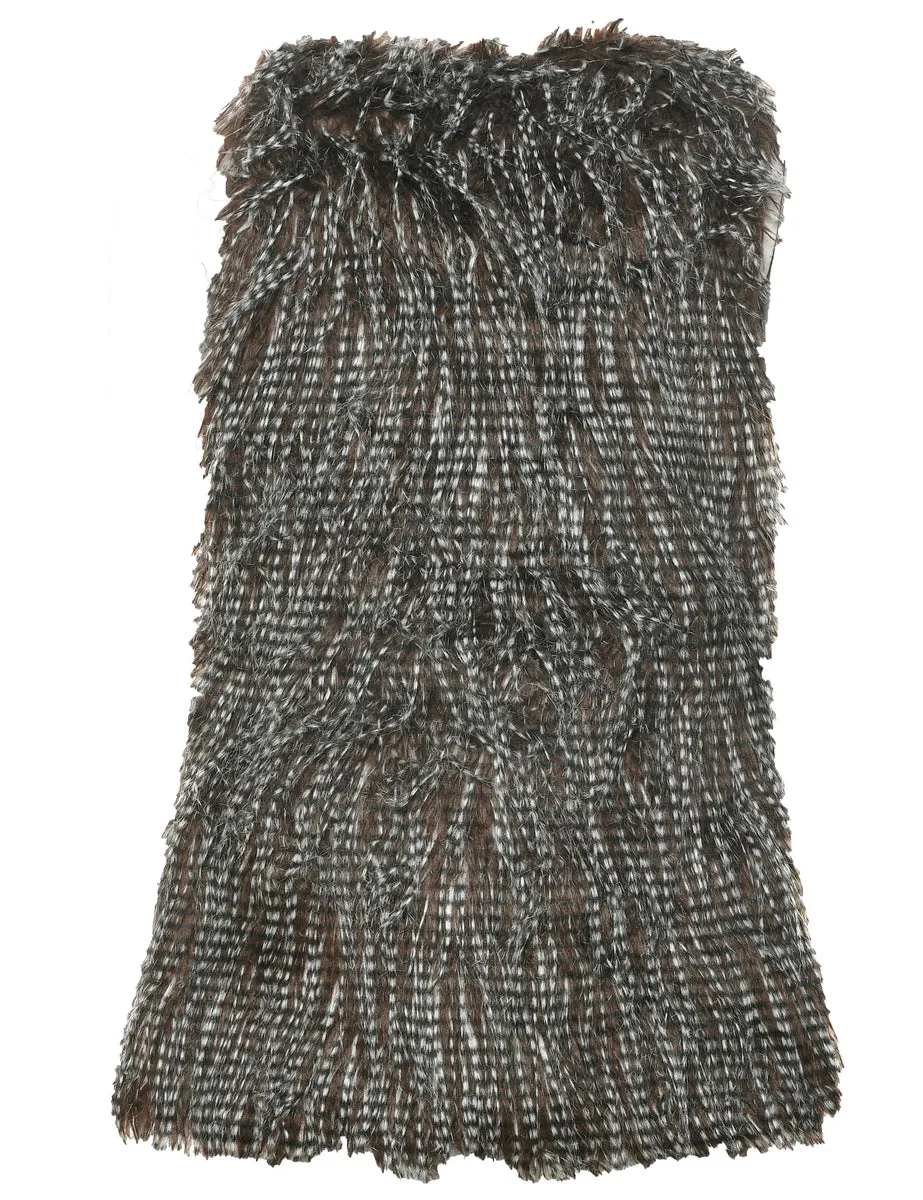 Brown Faux Fur Jacket - S