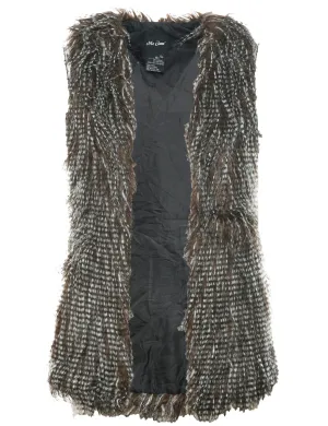 Brown Faux Fur Jacket - S