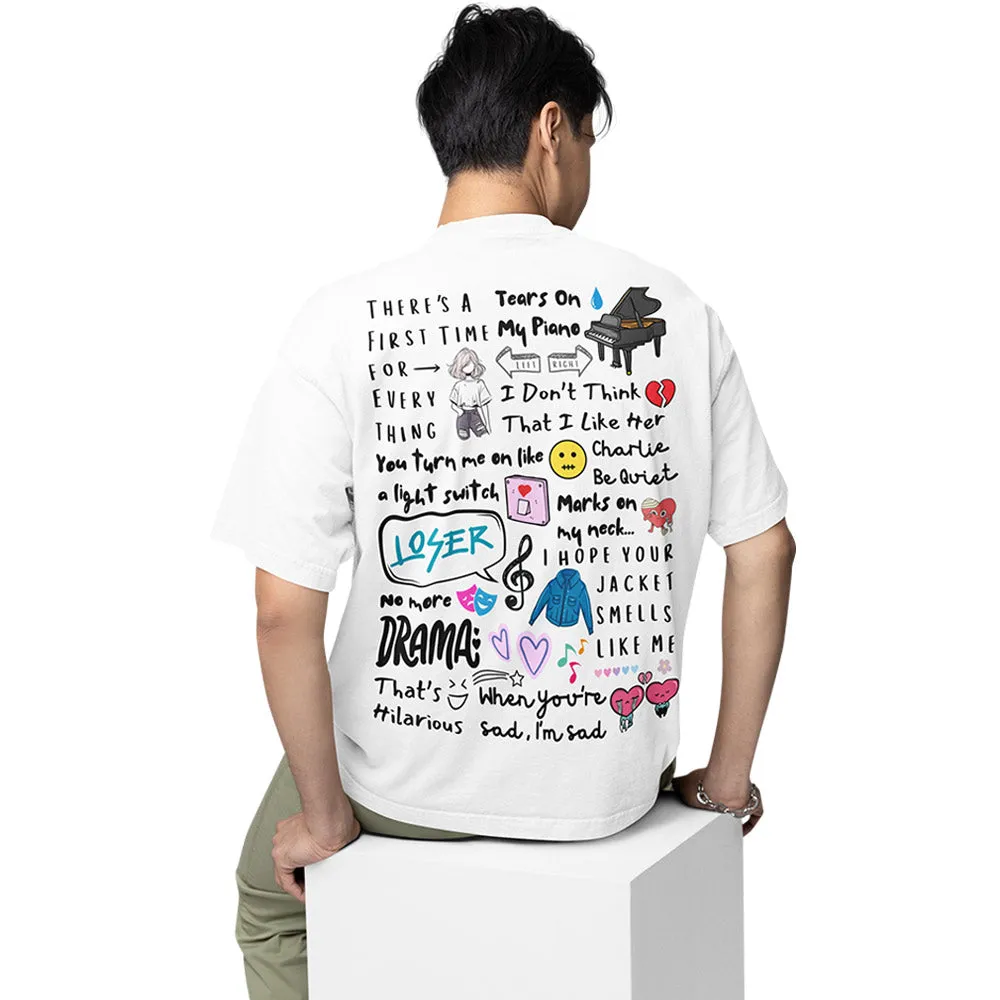 Charlie Puth Oversized T shirt - Doodle Art