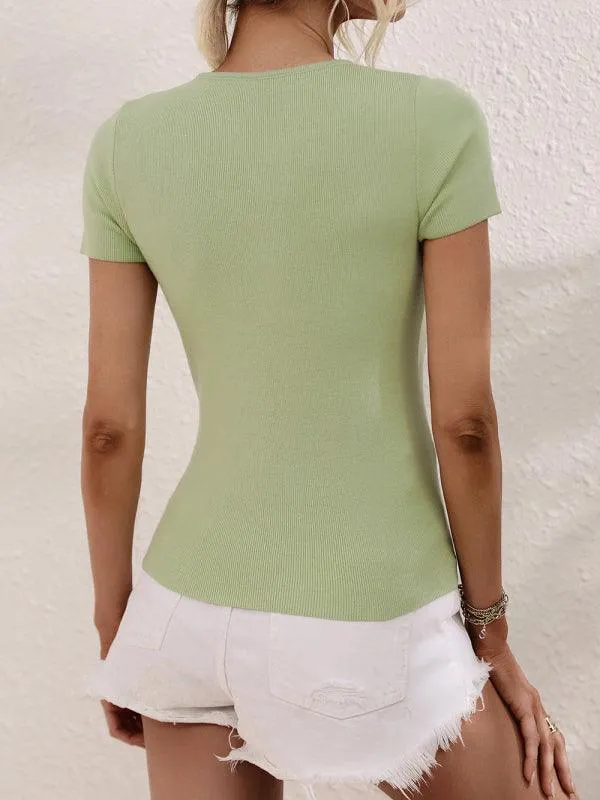 Chic Asymmetrical Shoulder Ribbed Knit Sweater