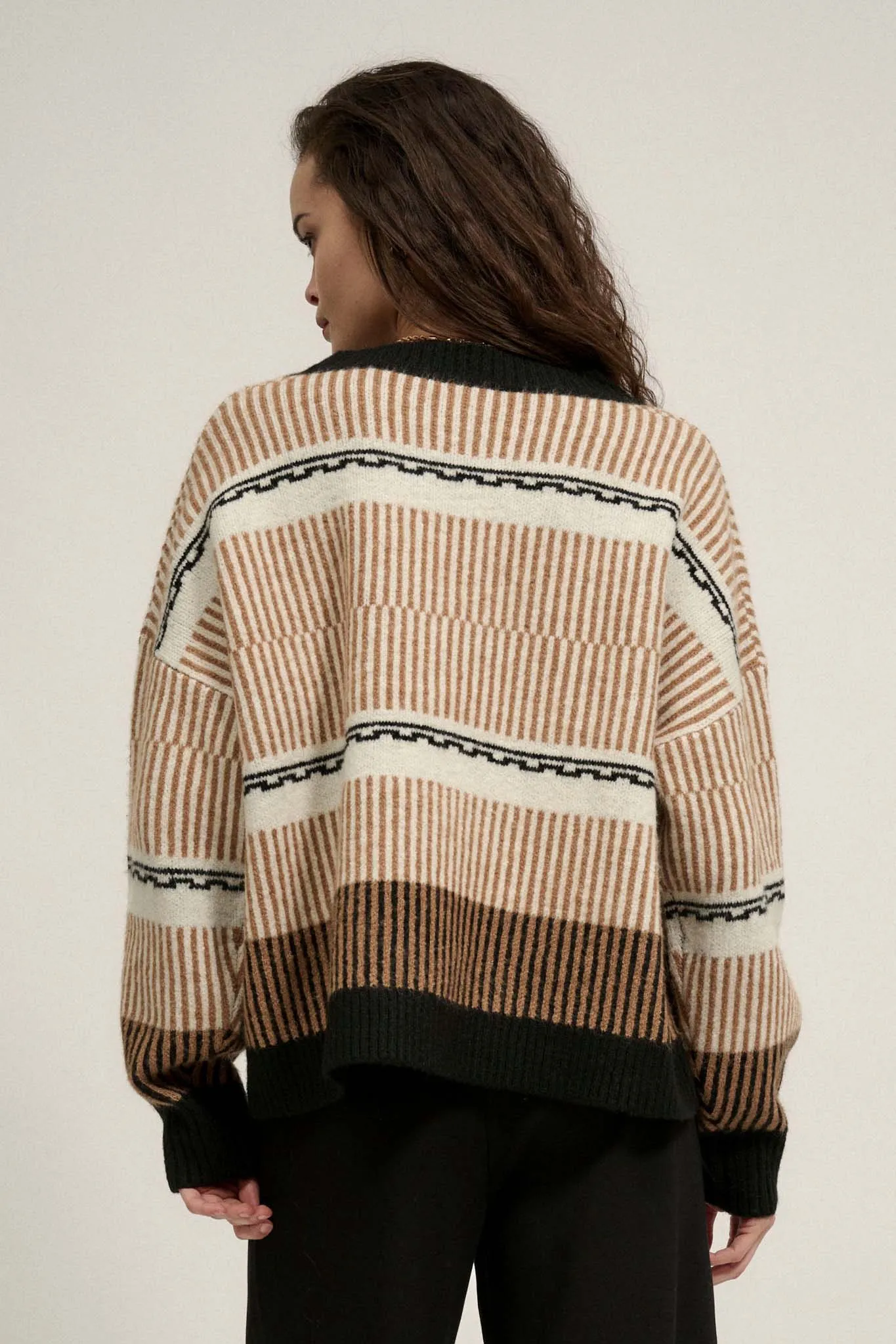 Chic Streak Abstract Striped Knit Sweater