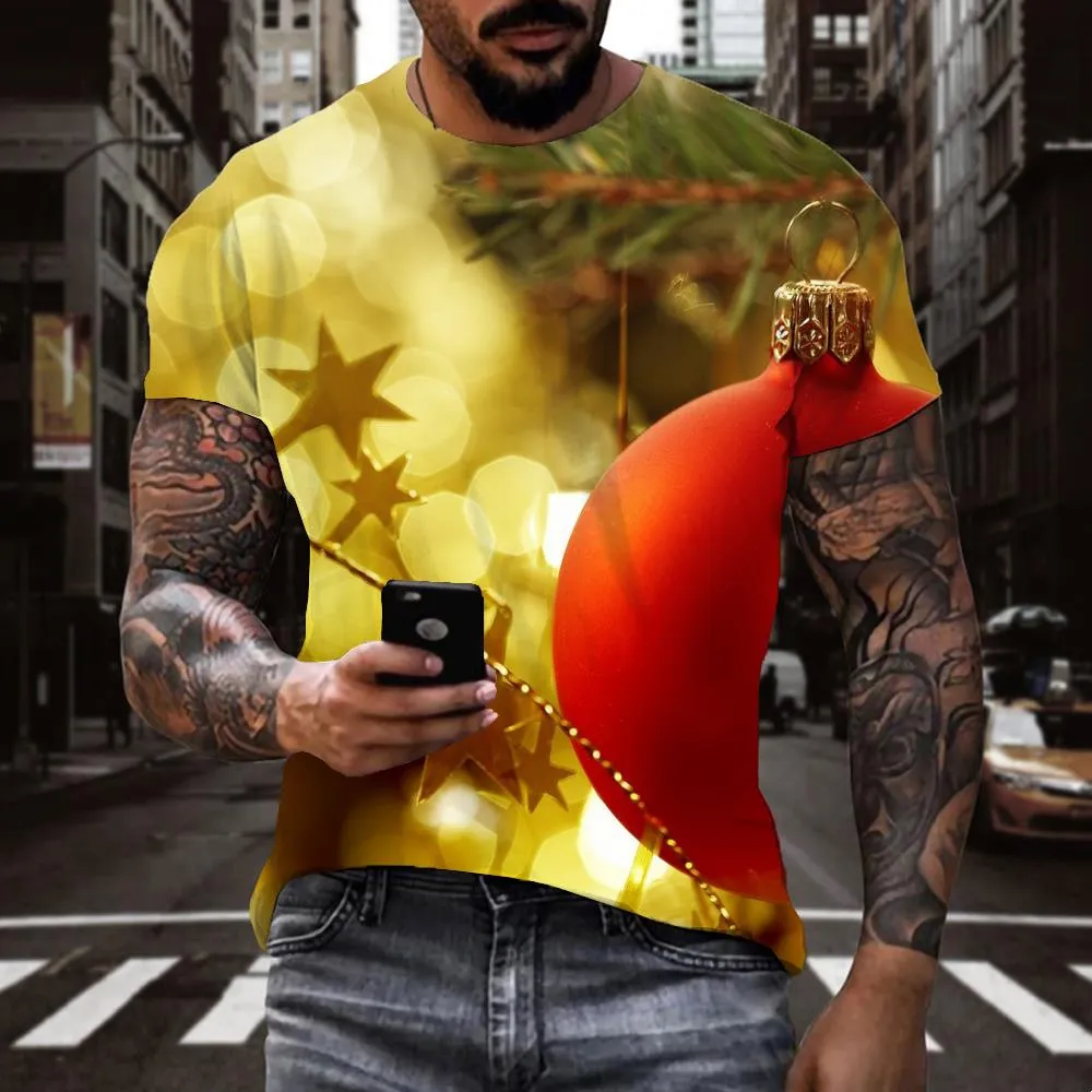 christmas tree lights shirts festival Casual Casual art costume men Christmas