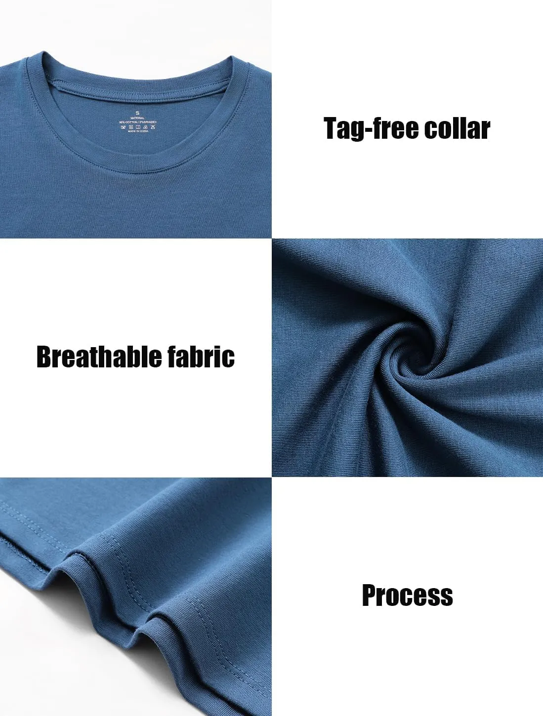 Cosy Pyro Cotton Long Sleeve T Shirt for Women Crew Neck Classic-Fit Workout Shirts Soft Solid Basic Tee