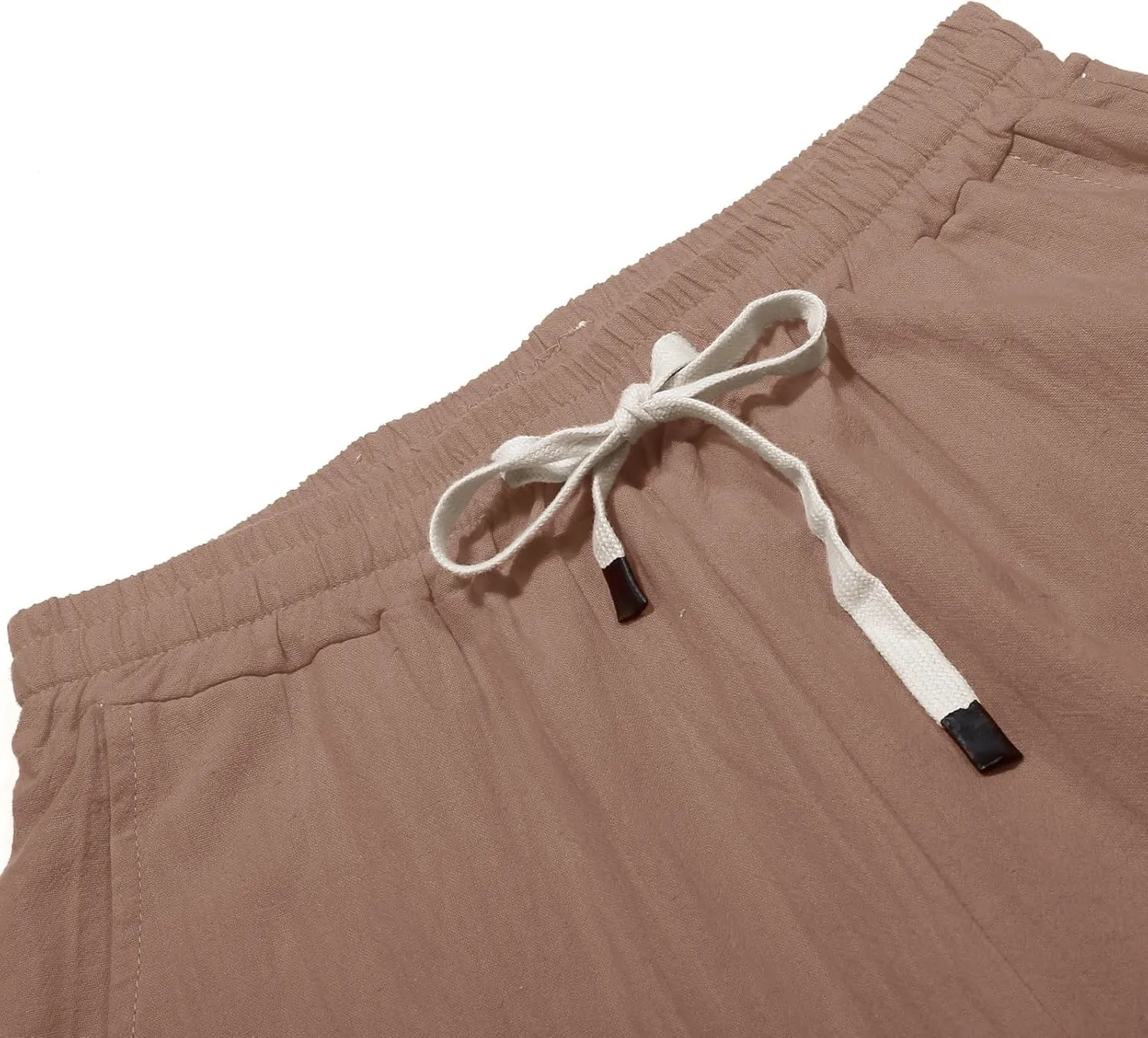 Cotton Linen Pants Women Baggy Casual Summer Beach Solid Color Plus Size High Waist Linen Pants Plus Size Ankle Trousers