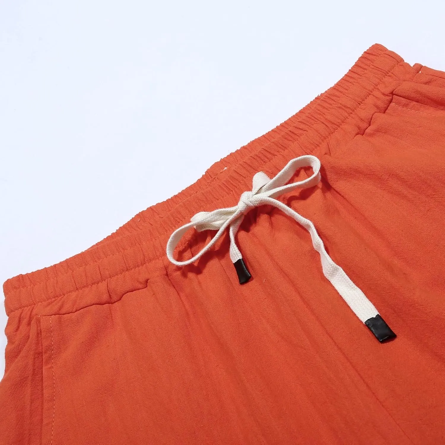 Cotton Linen Pants Women Baggy Casual Summer Beach Solid Color Plus Size High Waist Linen Pants Plus Size Ankle Trousers