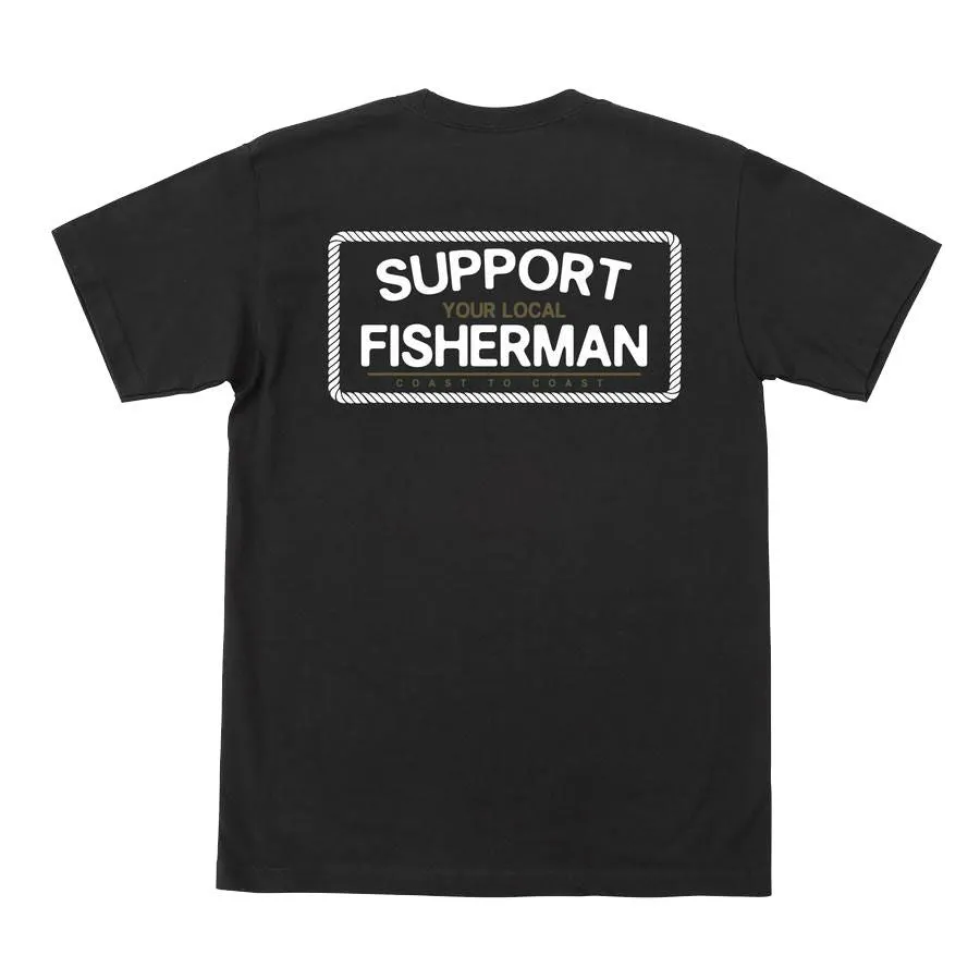 Dark Seas Support Your Local Fisherman Pocket T-Shirt