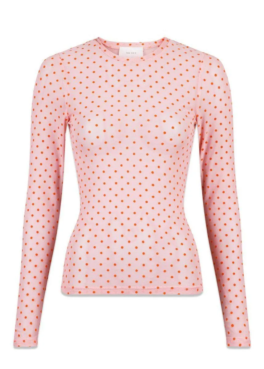 Ella Mesh Dot Blouse - Rose