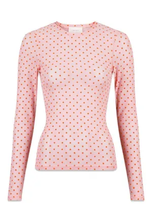 Ella Mesh Dot Blouse - Rose
