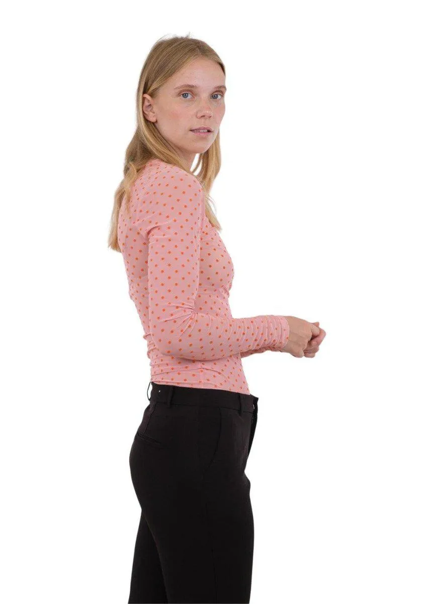 Ella Mesh Dot Blouse - Rose