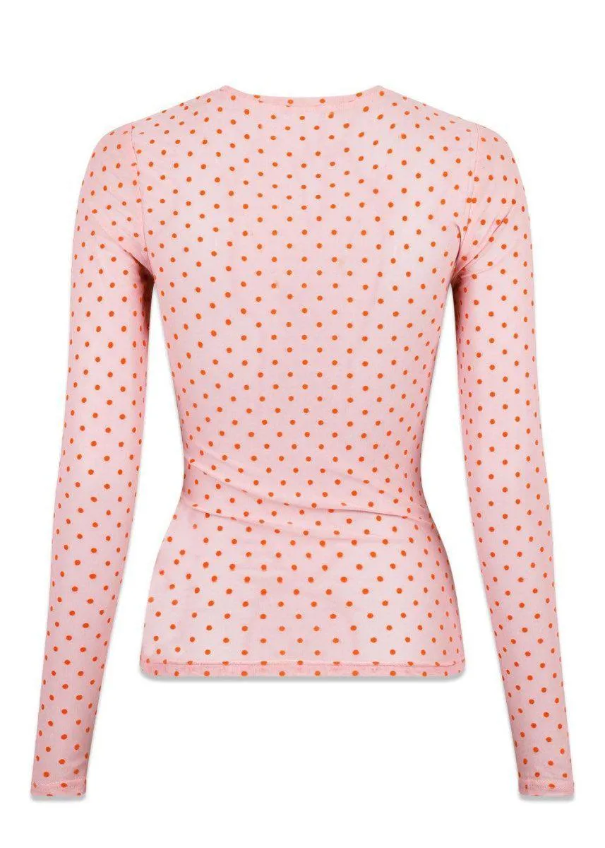 Ella Mesh Dot Blouse - Rose