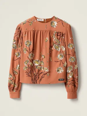 Embroidered sablé top