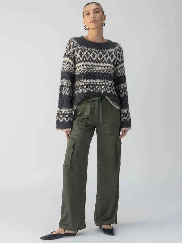 Fairisle Crew Neck Sweater - Heather Ash Multi