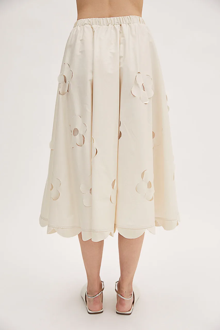Floral Skirt - Cream