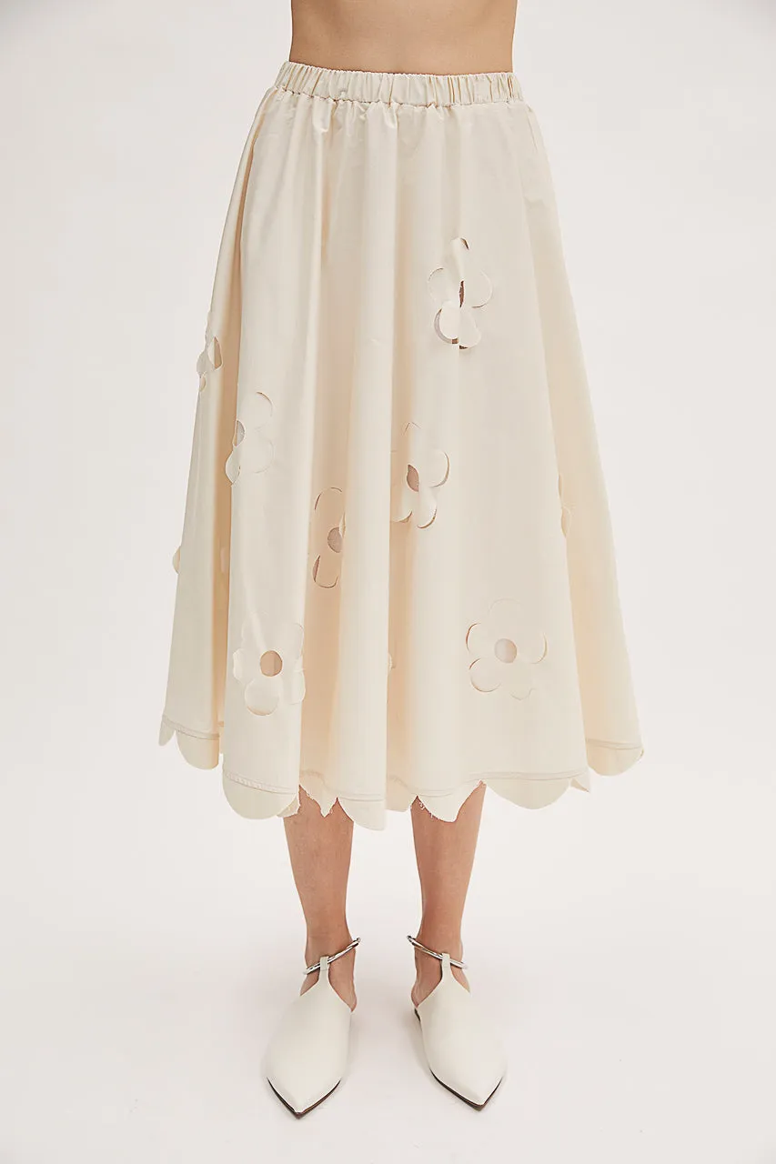 Floral Skirt - Cream