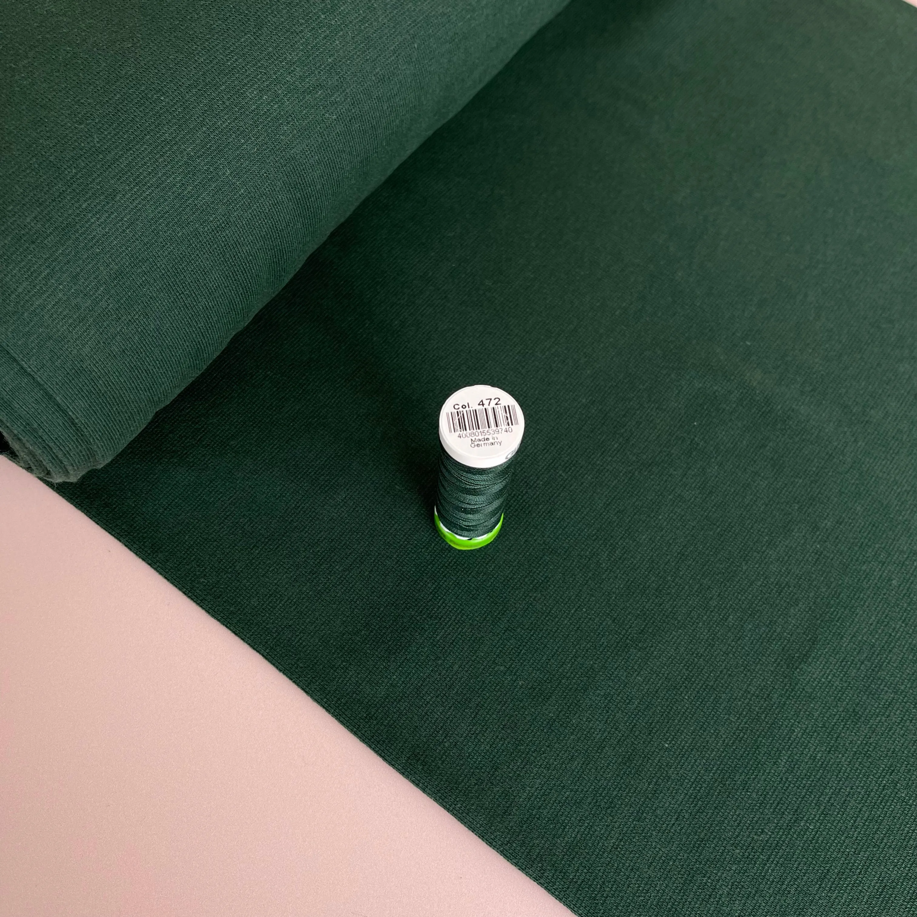 Forest Green Organic Tubular Cuff Ribbing