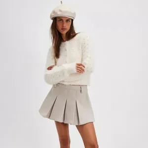 Free People Celeste brushed-knit cardigan In Ivory