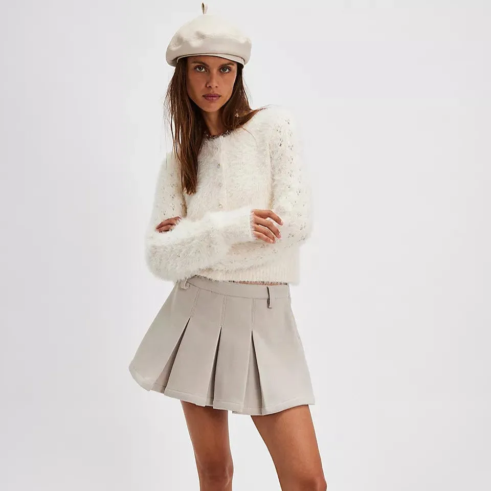 Free People Celeste brushed-knit cardigan In Ivory