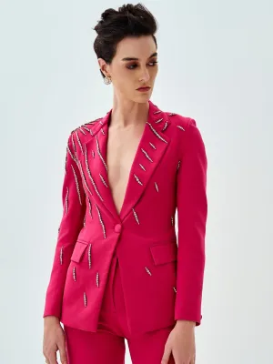 Fuchsia Embellished Suit