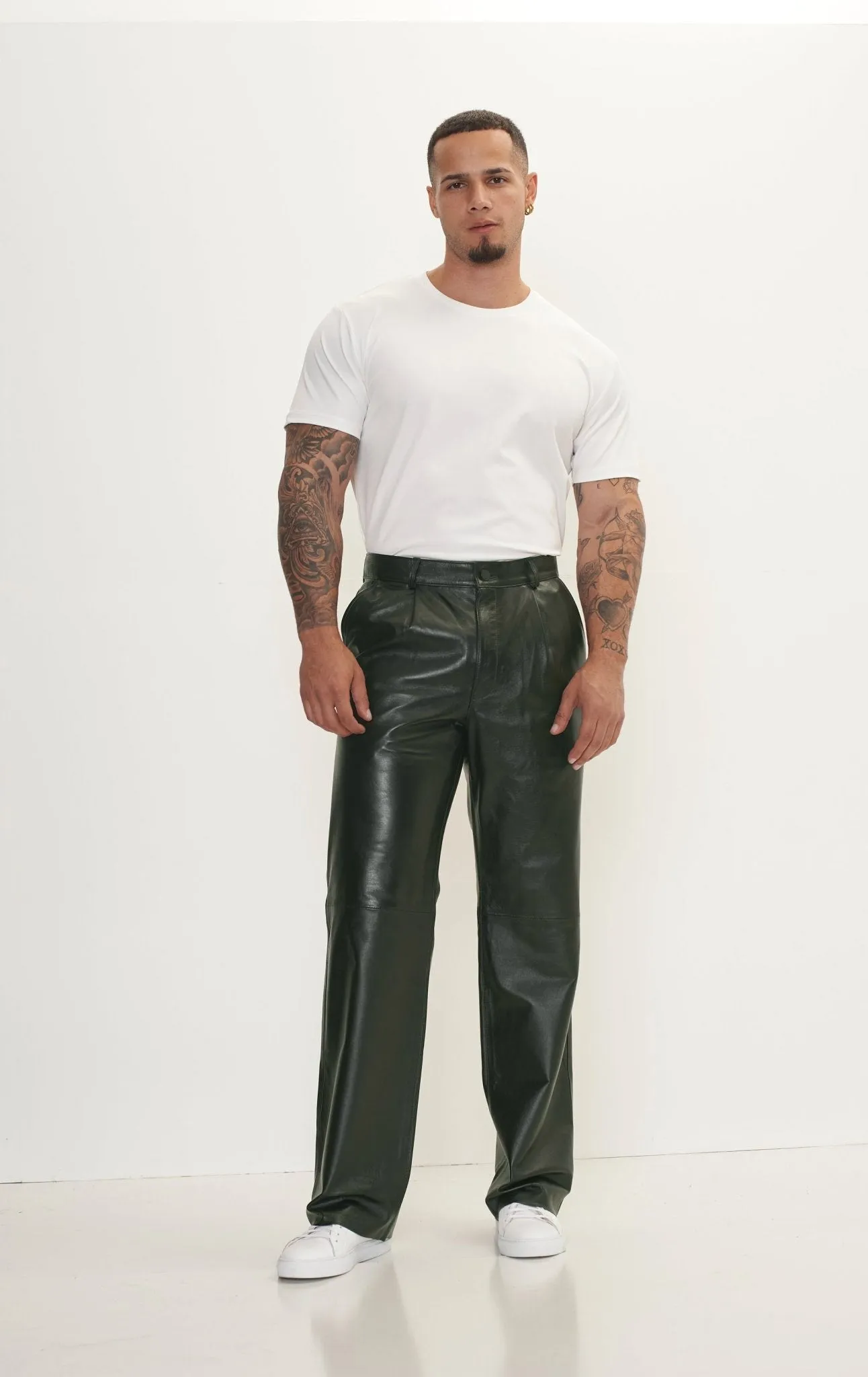 Genuine Lambskin Leather Trousers - Green