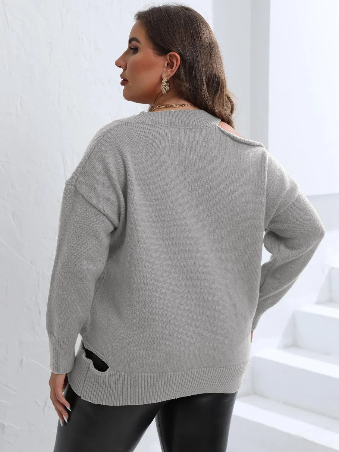 Gracie Cutout V-Neck Sweater - Plus