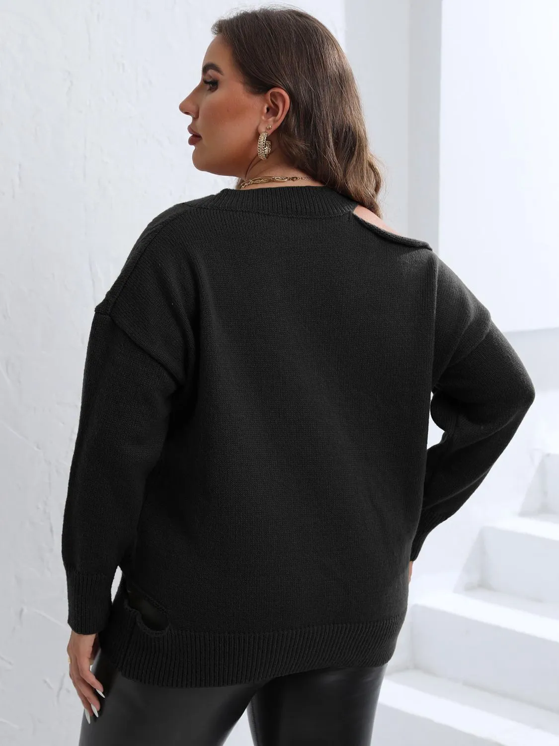 Gracie Cutout V-Neck Sweater - Plus