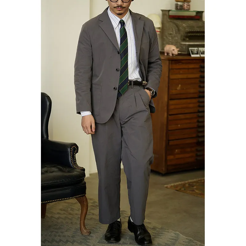 Gray Wide-Legged Trousers