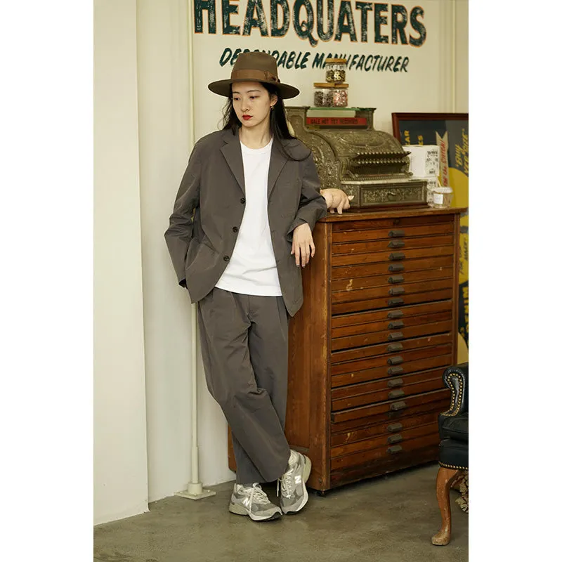 Gray Wide-Legged Trousers