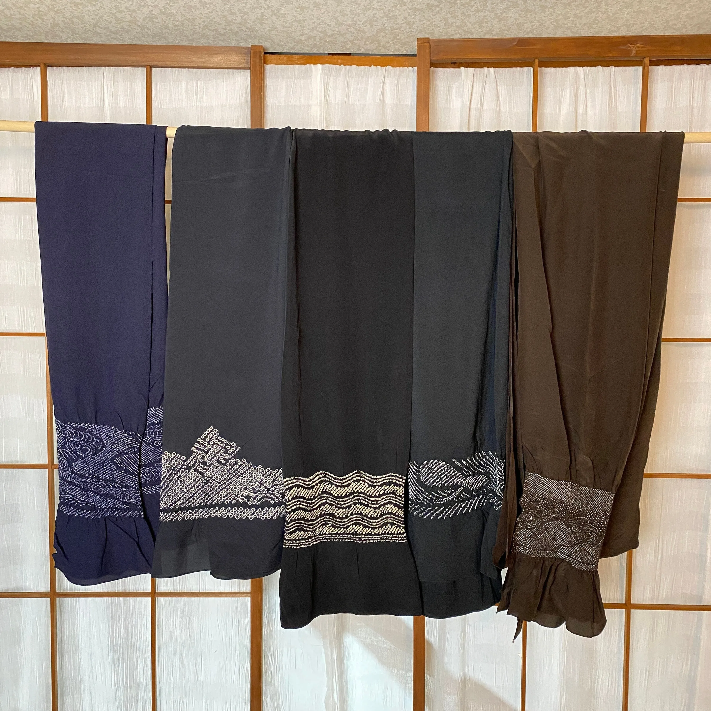 Heko Obi, Men's Kimono Belt, 兵児帯, Navy/Black/Brown, Kimono Accessory, Fabric belt, Scarf, Hairband, Long and Narrow Garment