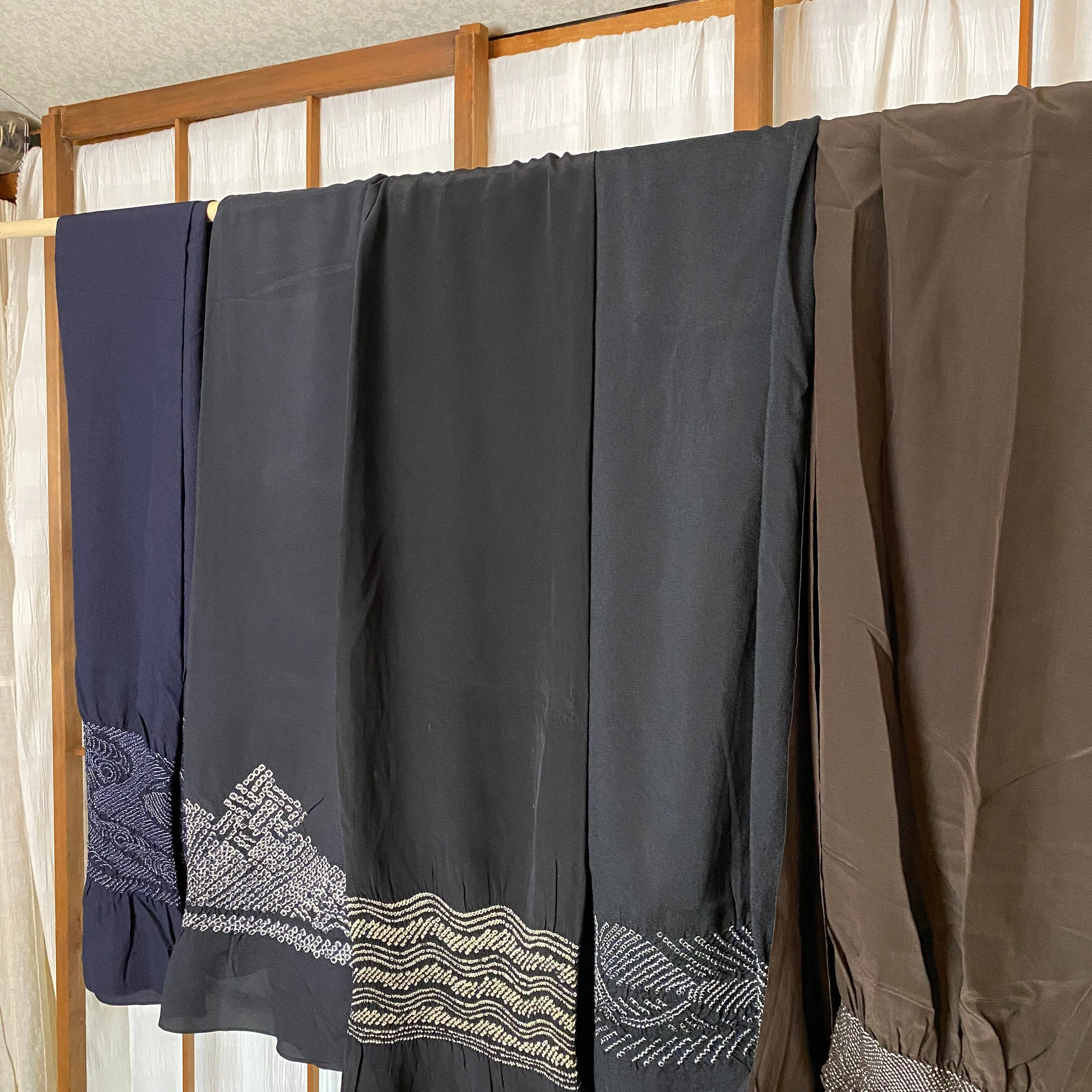 Heko Obi, Men's Kimono Belt, 兵児帯, Navy/Black/Brown, Kimono Accessory, Fabric belt, Scarf, Hairband, Long and Narrow Garment