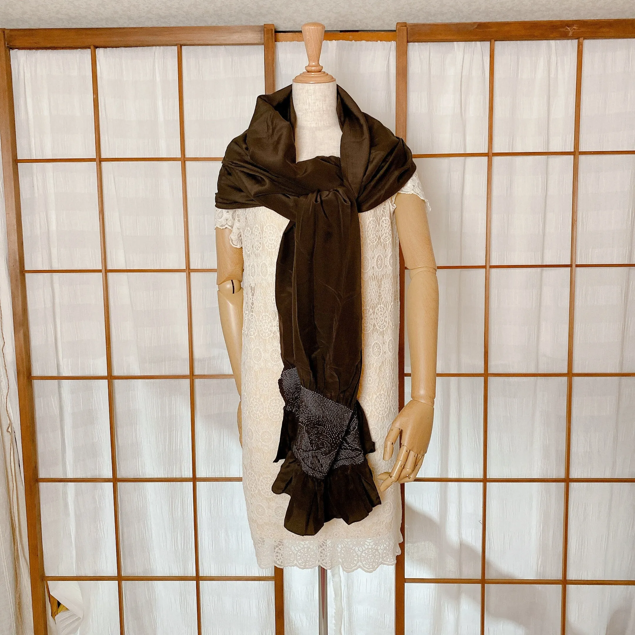 Heko Obi, Men's Kimono Belt, 兵児帯, Navy/Black/Brown, Kimono Accessory, Fabric belt, Scarf, Hairband, Long and Narrow Garment